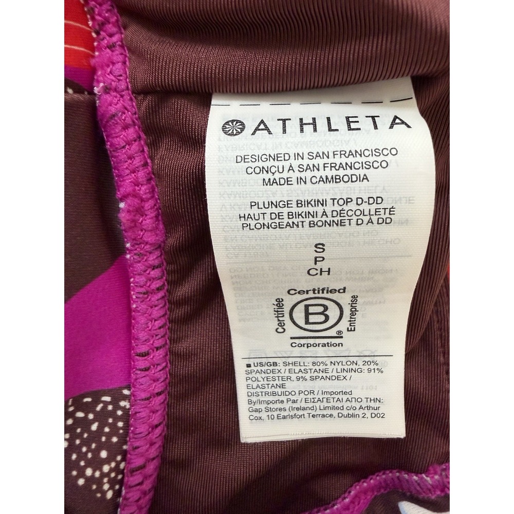 Athleta D-DD Size Small Floral Plunge Bikini Swim Top Hermosa Hero Bloom - Picture 9 of 10